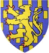 D'azur semé de billettes d'or au lion du même, armé et lampassé de gueules, brochant sur le tout